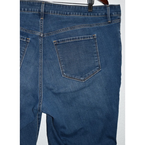 Old Navy Kicker Boot Stretch Jeans Size 22 Mid Rise Soft Blue Denim 5-Pocket - Picture 10 of 16